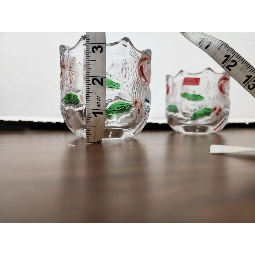 Celebrations By‎ Mikasa Crystal Votive Candle Holder Christmas Holiday Bells Lot